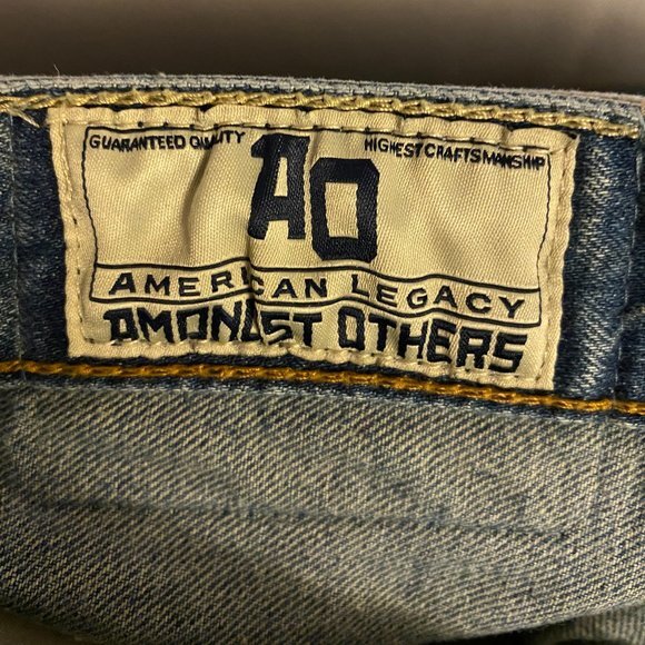 American Legacy Blue Jeans Men's Slim Straight 34X32 Distressed - Picture 3 of 11